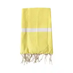 Decathlon Traditionele wafelstructuur hammamhanddoek Geel 200x200 - Melissa Kuiken XL aanbieding