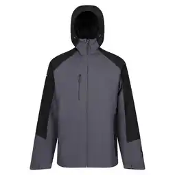 Decathlon Waterdichte jas met contrastdetail voor heren (Afdichting Grijs/Zwart) aanbieding