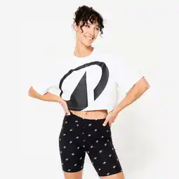 Decathlon Crop top voor dames katoen wit aanbieding