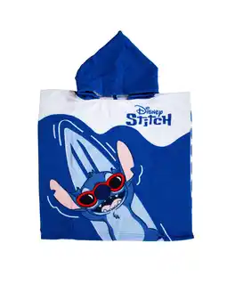 Decathlon KINDERPONCHO 60X120CM MICROVEZEL DISNEY STITCH aanbieding