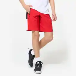Decathlon Ademende multisport short voor kinderen rood wit zwart aanbieding