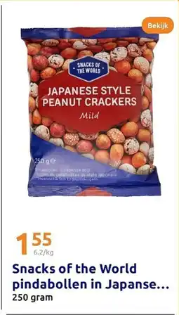 Action Snacks of the world pindabollen in japanse aanbieding