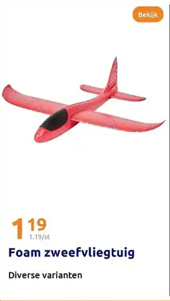 Action Foam zweefvliegtuig aanbieding