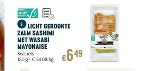 Delhaize Licht Gerookte Zalm Sashimi Met Wasabi Mayonaise aanbieding