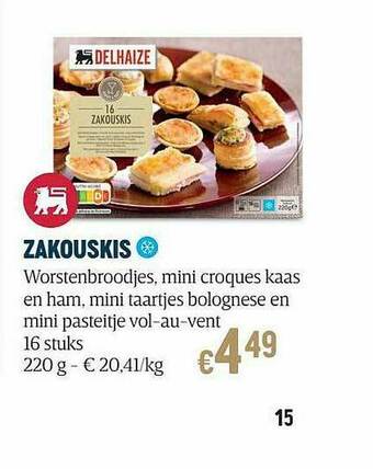 Delhaize Zakouskis aanbieding