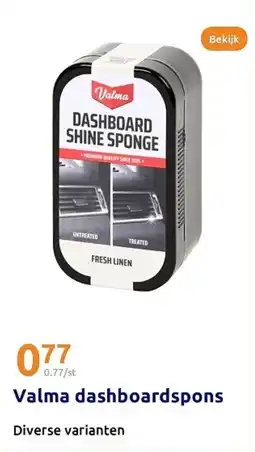 Action Valma dashboardspons aanbieding