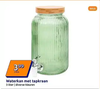 Action Waterkan met tapkraan aanbieding