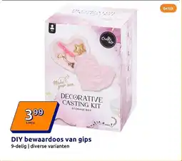 Action DIY bewaardoos van gips aanbieding