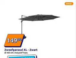 Action Zweefparasol XL Zwart aanbieding