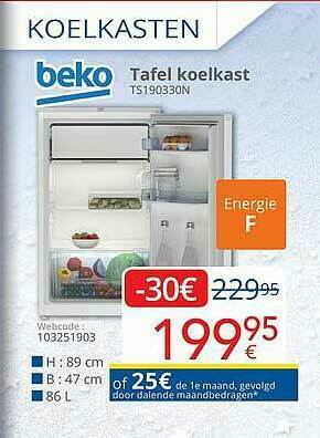 Eldi Beko Tafel Koelkast aanbieding