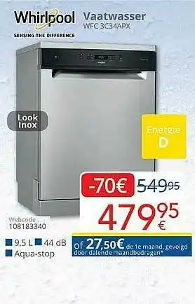 Eldi Whrilpool Vaatwasser aanbieding