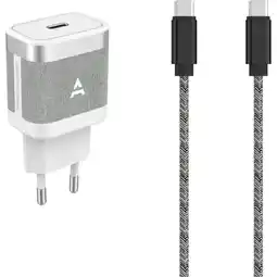 Krëfel 30W netoplader + USB-C / USB-C kabel - Grijs aanbieding