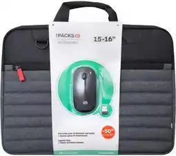 Krëfel 15-16'' Classic Grijs/Rode tas + draadloze muis aanbieding