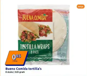 Action Bueno Comida tortilla's aanbieding