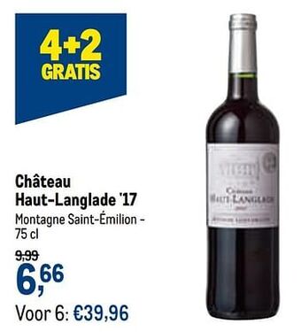 Makro Château haut-langlade `17 montagne saint-émilion aanbieding