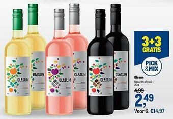 Makro Glasun rood, wit of rosé aanbieding