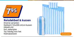 Action Reisdekbed & kussen aanbieding