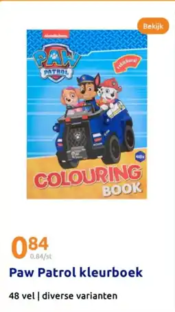 Action Paw Patrol kleurboek aanbieding