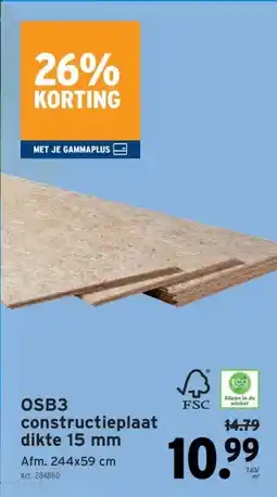 GAMMA OSB3 constructieplaat dikte 15 mm aanbieding