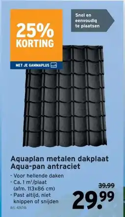 GAMMA Aquaplan metalen dakplaat Aqua-pan antraciet aanbieding