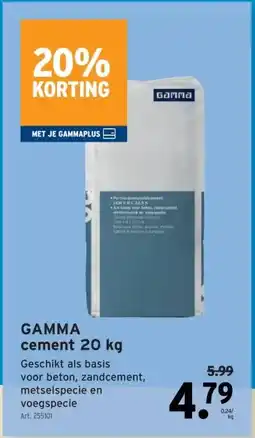 GAMMA GAMMA cement 20 kg aanbieding