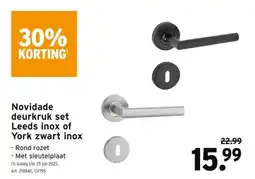 GAMMA Novidade deurkruk set Leeds inox of York zwart inox aanbieding