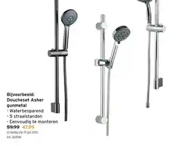 GAMMA Doucheset Asher gunmetal aanbieding