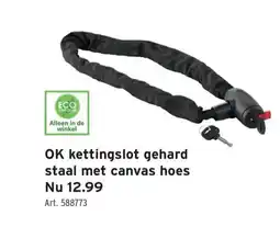 GAMMA OK kettingslot gehard staal met canvas hoes aanbieding