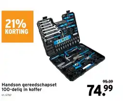 GAMMA Handson gereedschapset 100-delig in koffer aanbieding