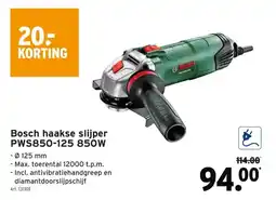 GAMMA Bosch haakse slijper PWS850-125 850W aanbieding
