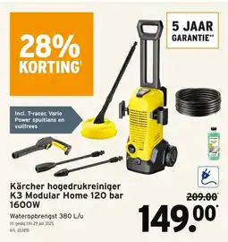 GAMMA Kärcher hogedrukreiniger K3 Modular Home 120 bar 1600W aanbieding