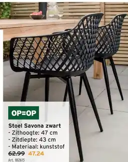 GAMMA Stoel Savona zwart -Zithoogte: 47 cm aanbieding