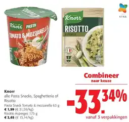 Colruyt Knorr Pasta Snack Tomato & mozzarella 63 g aanbieding
