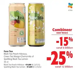 Colruyt Fuze Tea Black Tea Peach-Hibiscus aanbieding