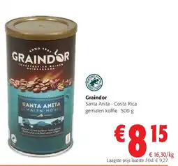 Colruyt Graindor Santa Anita - Costa Rica gemalen koffie 500 g aanbieding