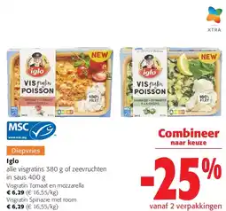 Colruyt Iglo Visgratin Tomaat en mozzarella aanbieding