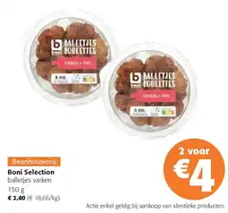 Colruyt Boni Selection balletjes varken 150 g aanbieding