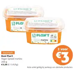 Colruyt Boni Plan’t Vegan Spread martino 200 g aanbieding
