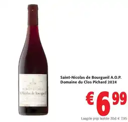 Colruyt Saint-Nicolas de Bourgueil A.O.P. Domaine du Clos Pichard 2024 aanbieding