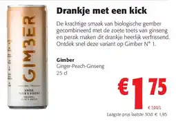 Colruyt Gimber Ginger-Peach-Ginseng 25 cl aanbieding
