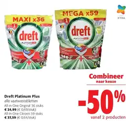 Colruyt Dreft Platinum Plus All-in-One Original 36 stuks aanbieding