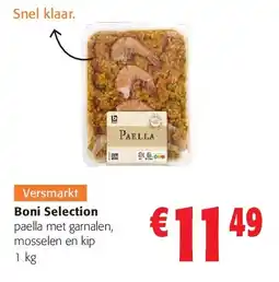 Colruyt Boni Selection paella met garnalen, mosselen en kip 1 kg aanbieding