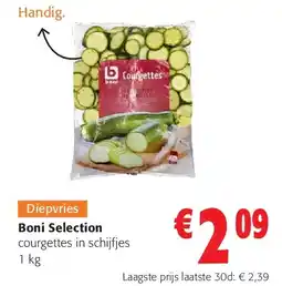 Colruyt Boni Selection courgettes in schijfjes 1 kg aanbieding