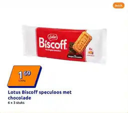 Action Lotus Biscoff speculoos met chocolade aanbieding