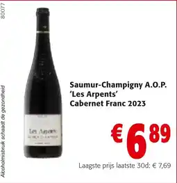 Colruyt Saumur-Champigny A.O.P. 'Les Arpents' Cabernet Franc 2023 aanbieding