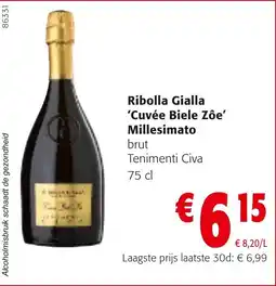 Colruyt Ribolla Gialla 'Cuvée Biele Zôe' Millesimato aanbieding