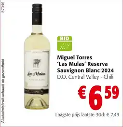 Colruyt Miguel Torres Las Mulas' Reserva Sauvignon Blanc 2024 aanbieding