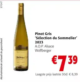 Colruyt Pinot Gris Sélection du Sommelier 2023 aanbieding