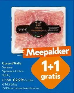 OKay Gusto d'Italia Salame Spianata Dolce 100 g aanbieding