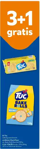 OKay LU Tuc Bake Rolls Sea Salt 150 g aanbieding